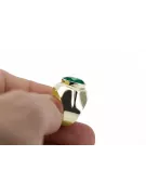 Изумруд 14-кв Желтое золото Кольцо Винтаж изделия vrc296y